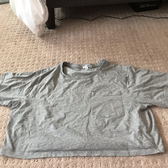 grey cropped t-shirt - Picture 1 of 3